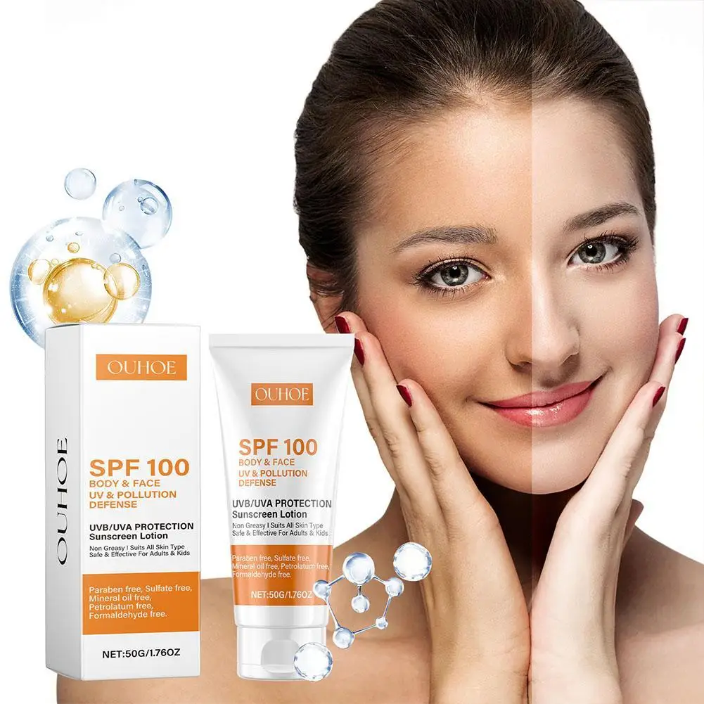 Anti Sun Sunblock Lotion - SPF100 Facial Protection, Waterproof Oil Control, Sweatproof Ultraviolet-Proof Sunscreen Cream