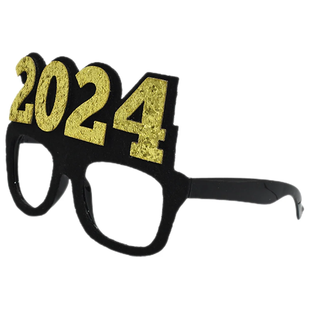 

1Pair Digital Glasses 2024 New Year Party Supplies Fun Festive Eyewear Nonwoven Plastic Material Sturdy Not Easy to Deform