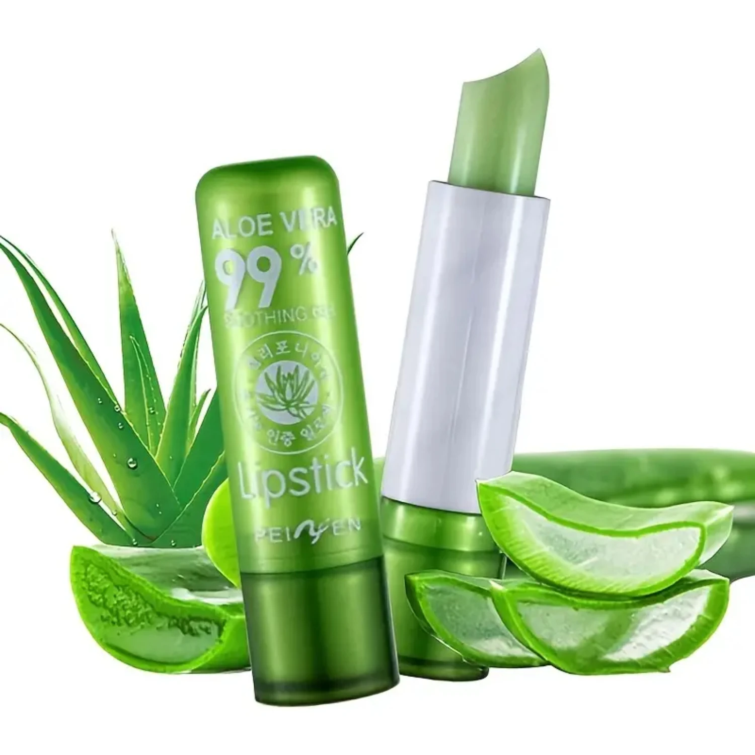 أحمر شفاه ناعم ورقيق من Aloe Vera Magic متغير اللون - ترطيب يدوم طويلاً، ملمع شفاه مرطب لـ Soft and Comple L