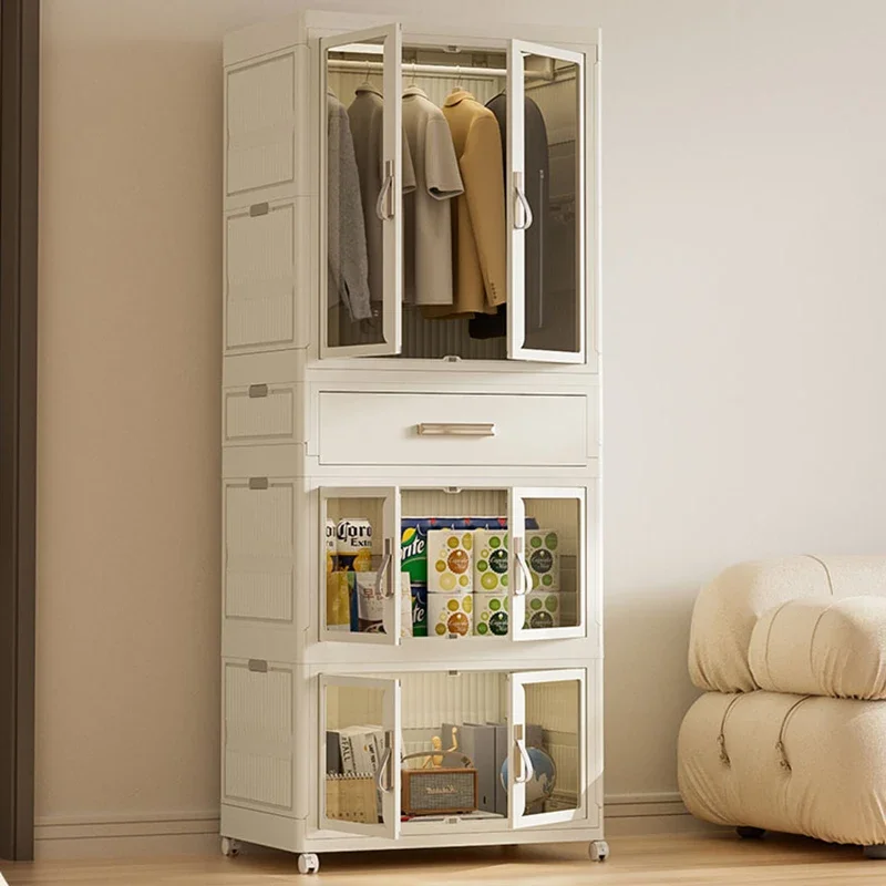 Armario grande plegable multicapa para el hogar, partición a prueba de polvo, armario, dormitorio, cajón abierto, contenedores plegables ﻿
