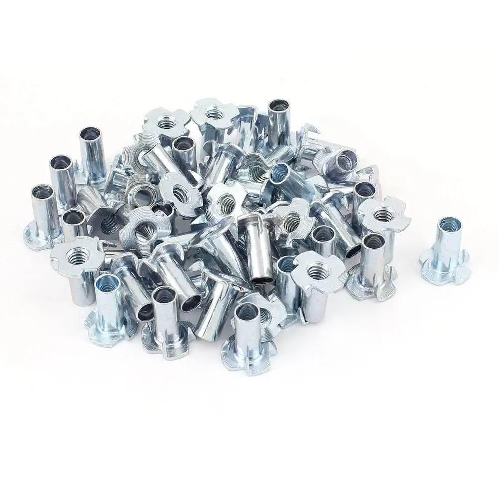 

M3 M4 M5 M6 M8 M10 Zinc Plated Carbon Steel Furniture Tee Nut With Four Prongs 200pcs/Lot