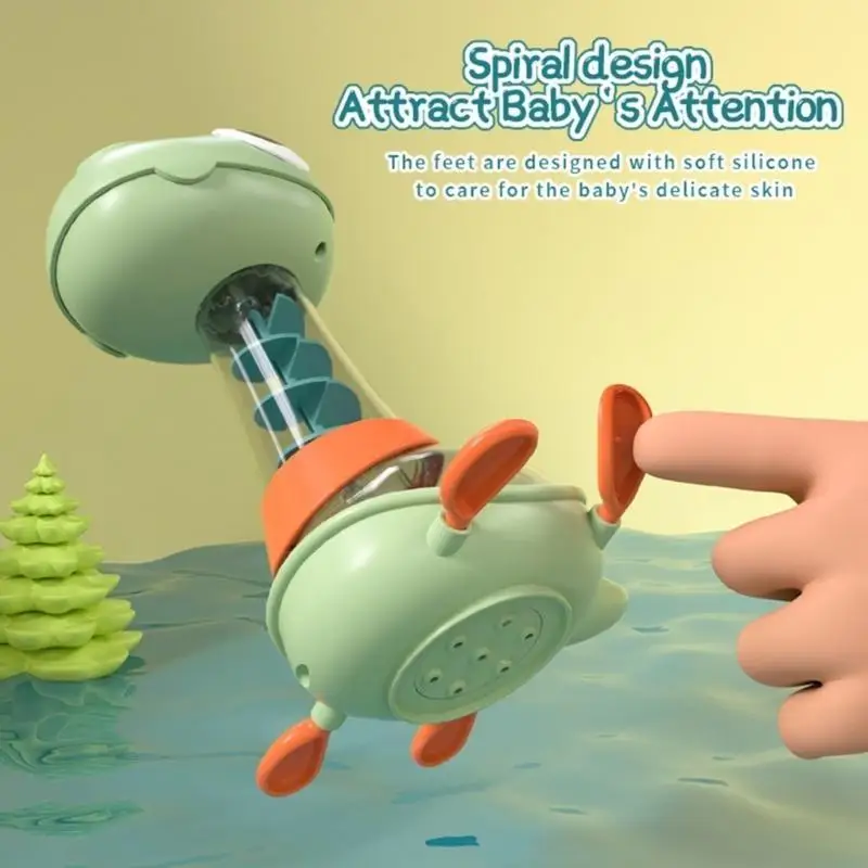 

360 Degree Rotating Dinosaur Shower Toy For Toddler Waterproof Bath Play Toy For Bathtub And Pool Cartoon Sprinkler Toy L8RB