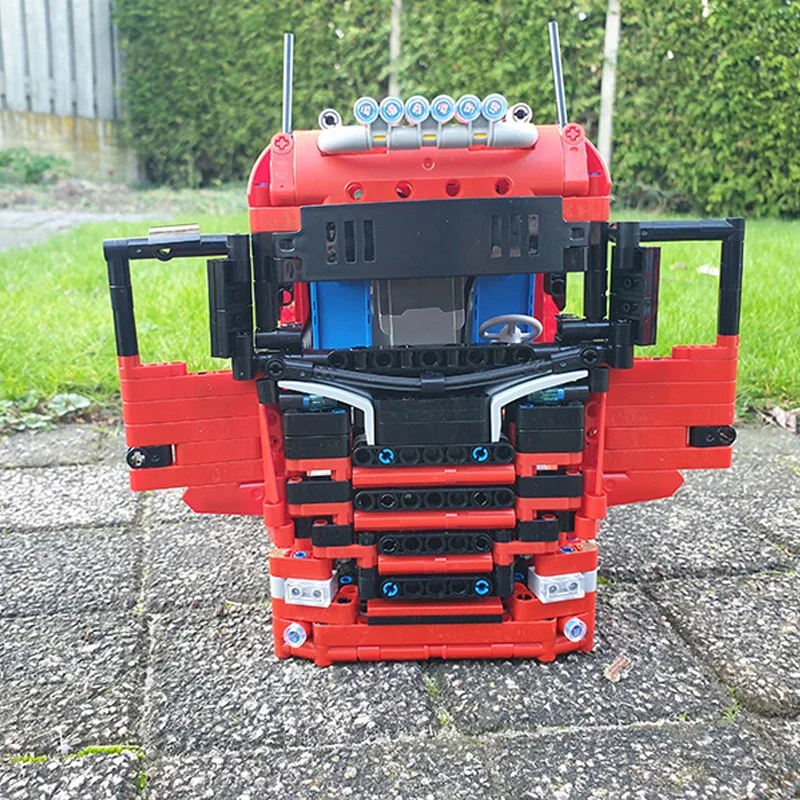 Customed MOC Model Sca Truck and Steering Trailer Building Blocks Bricks High-Tech Cars DIY Assembly Educational Toys Gifts