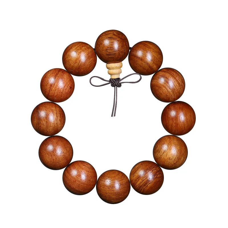 

2026 Burmese Rosewood Prayer Beads Bracelet 2.0 Round Single Loop Wooden Jewelry for Men and Women Gifts
