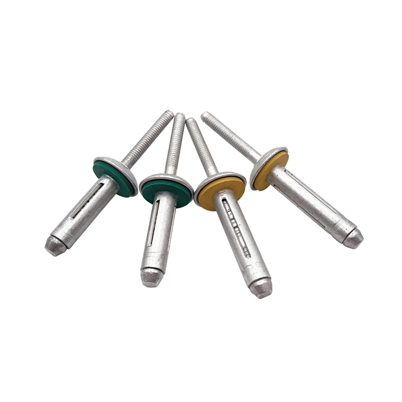 5056/7A03 All Aluminum Fold Type Bulbite Rivet with Washer 5.2mm/6.4mm 20/50/100/200/500Pcs for Soft/Plastic Materials