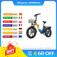 Ridstar MN20 Electric Bike 1000W 48V20AH Battery Electric Bicycle Max Speed 50KM/H Adult 20*4-inch Fat Tire Off-road Snow E Bike