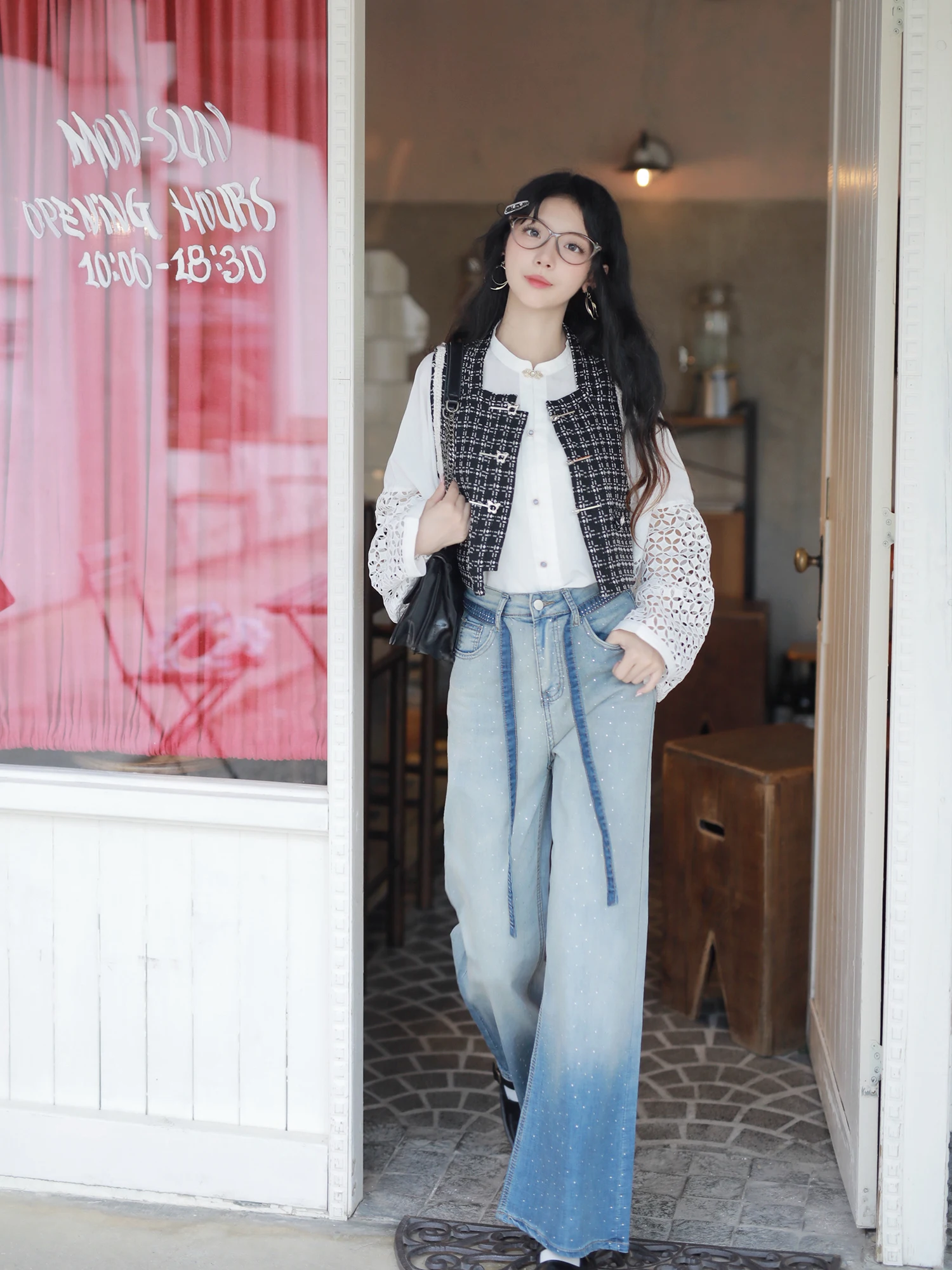 

XiaoLu Water Original Ming Dynas Hanfu Улучшенный квадратный воротник Paosui Джинсы с вырезами Повседневная последовательность Осень