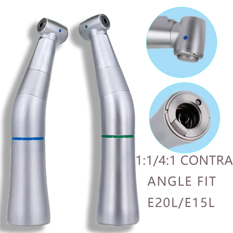 

Dental Low Speed Handpiece KV E20L Type Contra Angle kavo 1:1 4:1 With / None Optic Fiber Blue Rings Green Rings