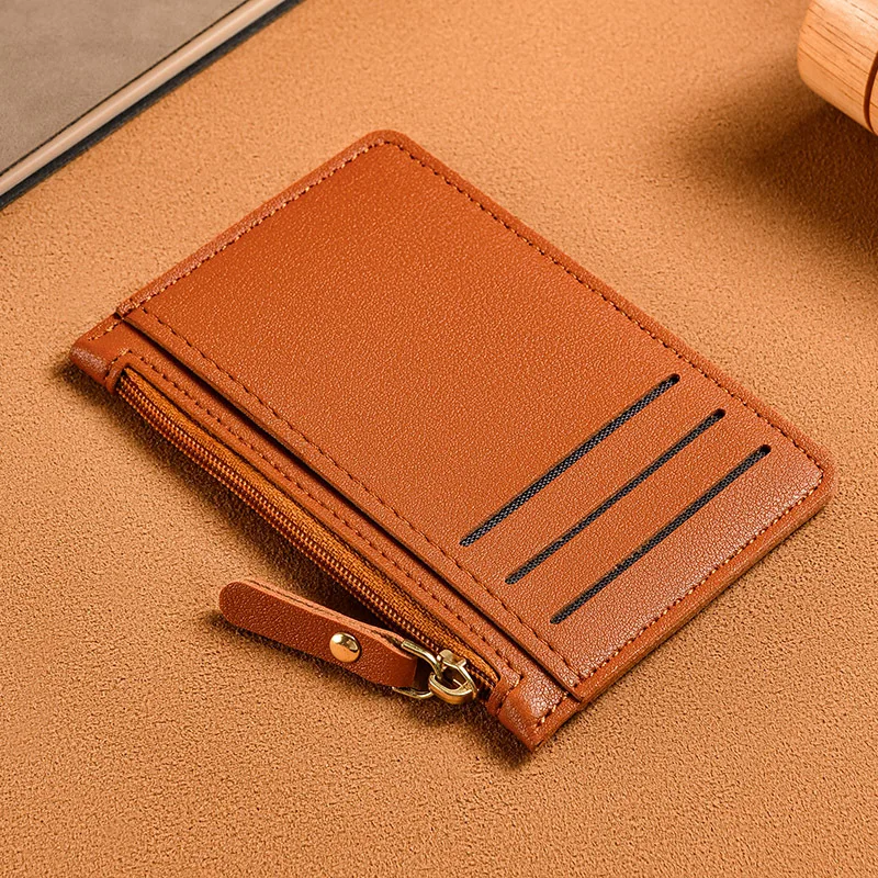 Women Slim Card Holder Female Zipper Coin Pocket Wallet Ladies Small Cash Purse Daily Travel Compact Clutch Bag Pack