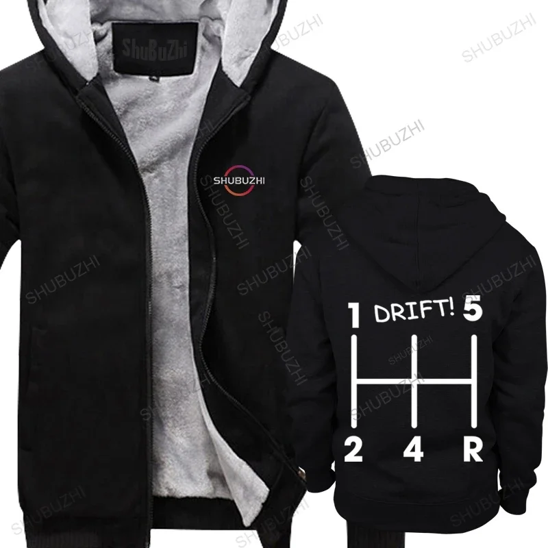 homme cotton brand warm hoodies black jacket tops DRIFT Bigger Size Homme Black streetwear thick hoody fleece zipper coat