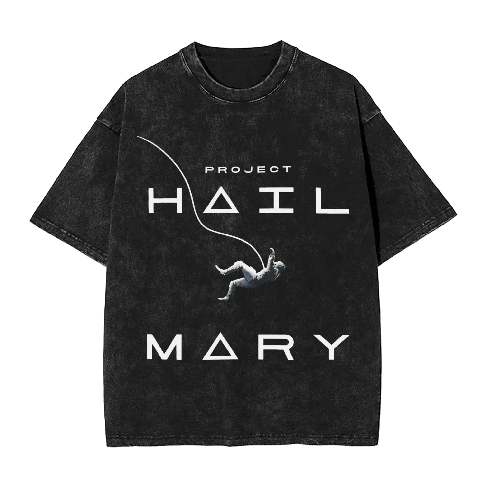 Project Hail Mary Washed T Shirt 2026 Summer New Men's Women's Retro Hip Hop Fashion Washed Oversized Washed T-shirt Street Y2K
