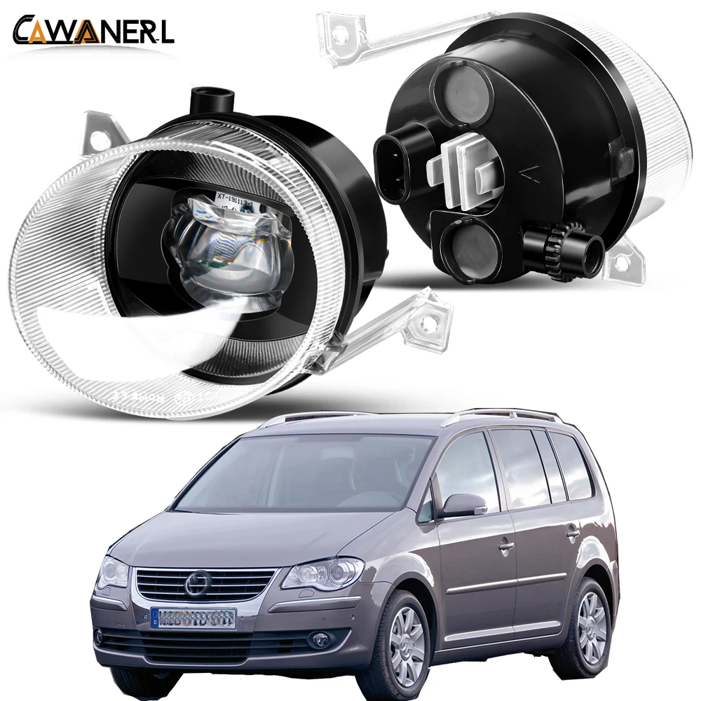 2 X LED światła przeciwmgielne montaż wolne od błędów przedni zderzak samochodowy lampa przeciwmgielna 30W 6000LM dla Volkswagen VW Touran (1T1, 1T2) 2003-2010