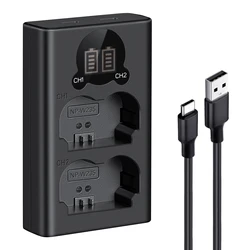 K&F Concept NP-W235 Battery Charger NP W235 2 Slots Camera Battery Charger for Fujifilm X-T5 X-T4 GFX 50SII GFX100S X-H2S