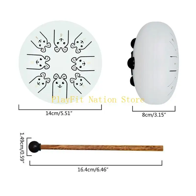 Picture 7: 242F Portable 12 Zodiac Ethereal Drum Percussion Instrument 8 Tone C Tongue Drum