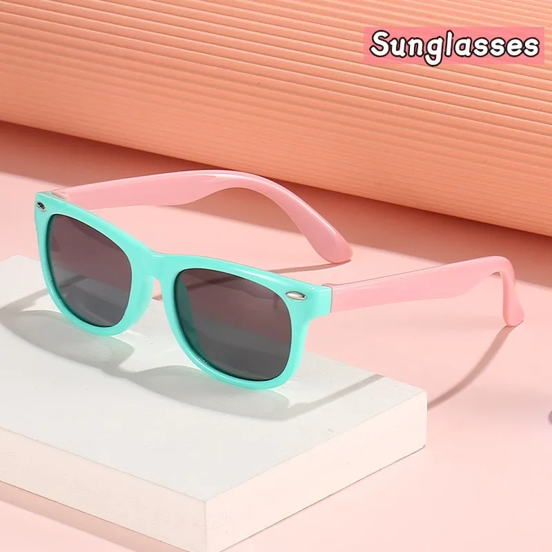 

Fashionable Square Kids Sunglasses Flexible Safety Children Sun Glasses Vintage Boys Girls Sun Shades Eyewear UV400 Gafas De Sol