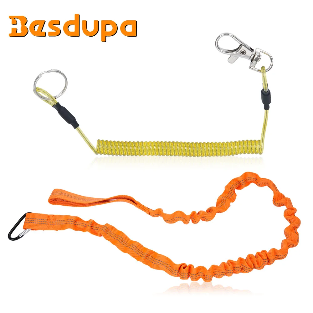 Kettensägen-Gurt mit Karabiner, robustes, integriertes Gummiseil mit Ring, verbesserte Länge für größere Flexibilität