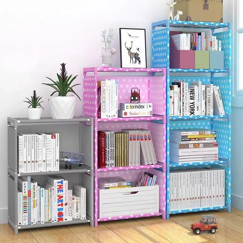 Simple Bookshelf Easy Assembly Bookcase Can Be Moved Children\'s Debris Rack Home Furniture Book Shelf Storage Locker Holders