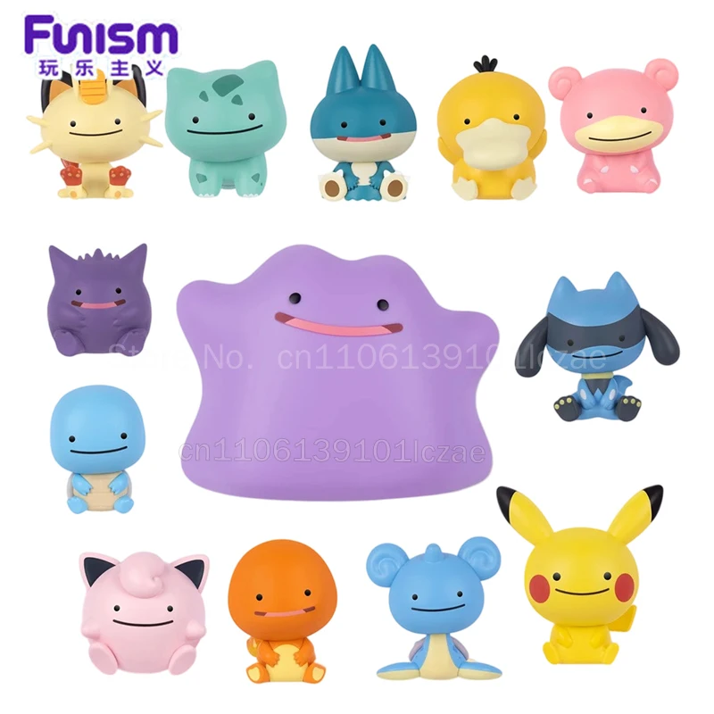Funism Pokemon Ditto Blind Box Handflächengroße Wunder-Figur Anime-Charakter Mini-Figur Desktop-Ornament Sammlerstück Deko-Geschenk
