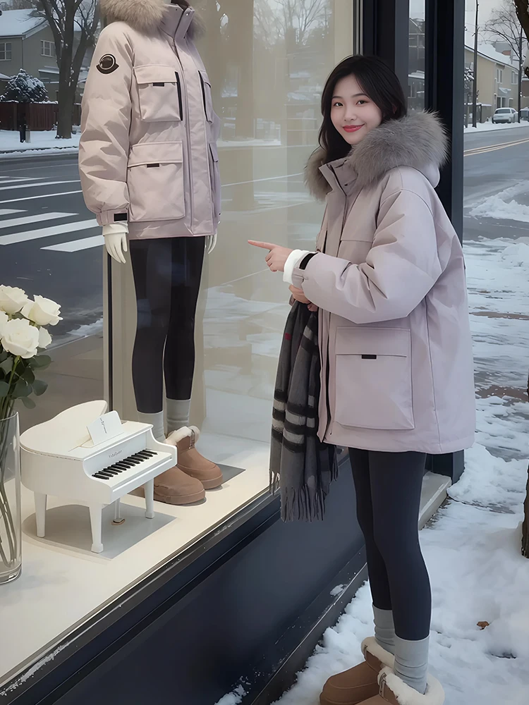 

Korean Sle Faionable Versatile Women's Parka Coat Warmth Slimming Outerwear Winter New Arrival Cact Size Sli