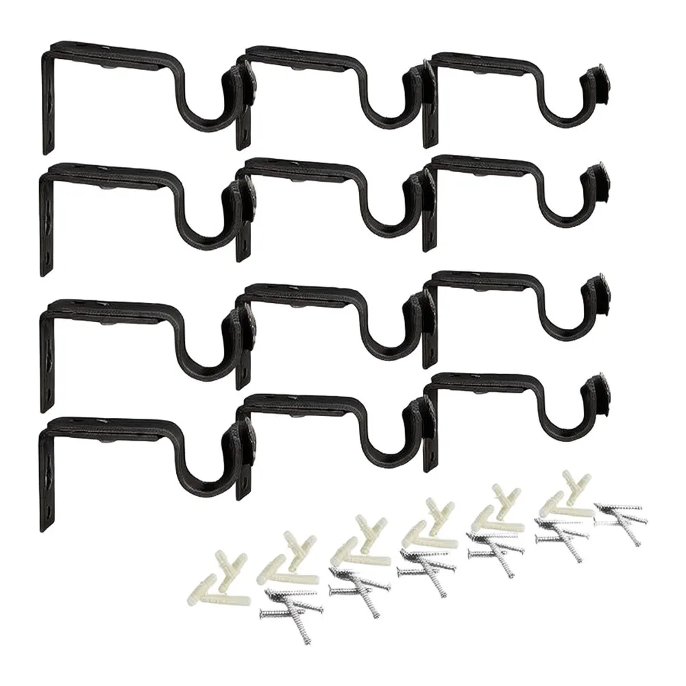 Indoor Use Adjustable Curtain Rod Brackets with Pre-Drilled Holes and Matching Screws for Reliable Wall Attachment