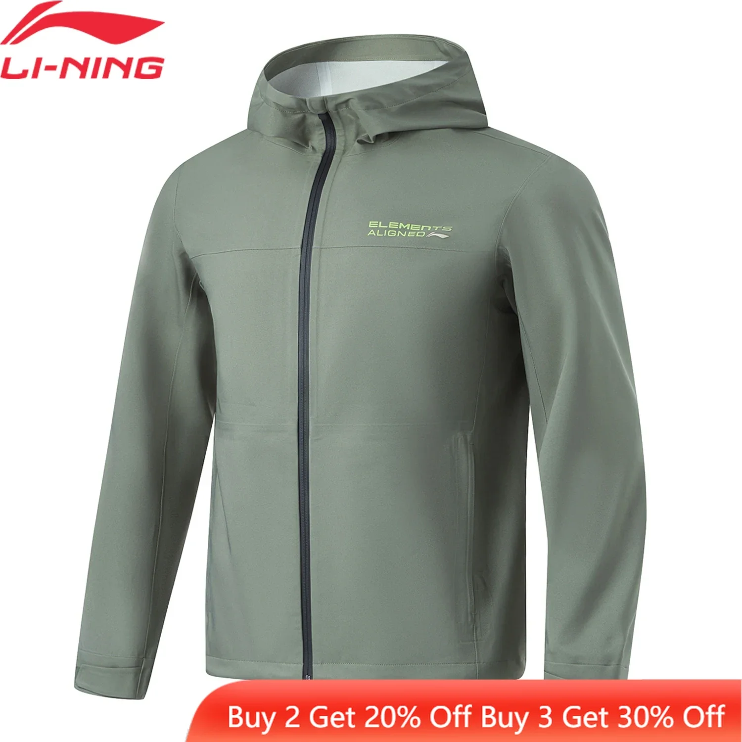 Li-Ning Men GYM Training Series Hooded Windbreaker AT PROOF SMART 100%Polyester Regular Fit Pockets Sports Jacket Coat AFDU093