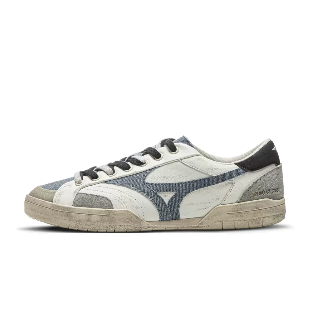 Mizuno CT CLUB Unisex Low-Top Trainer  Off-White, Distressed Vintage Style, Thin Sole, Comfortable & Versatile D1GH261002