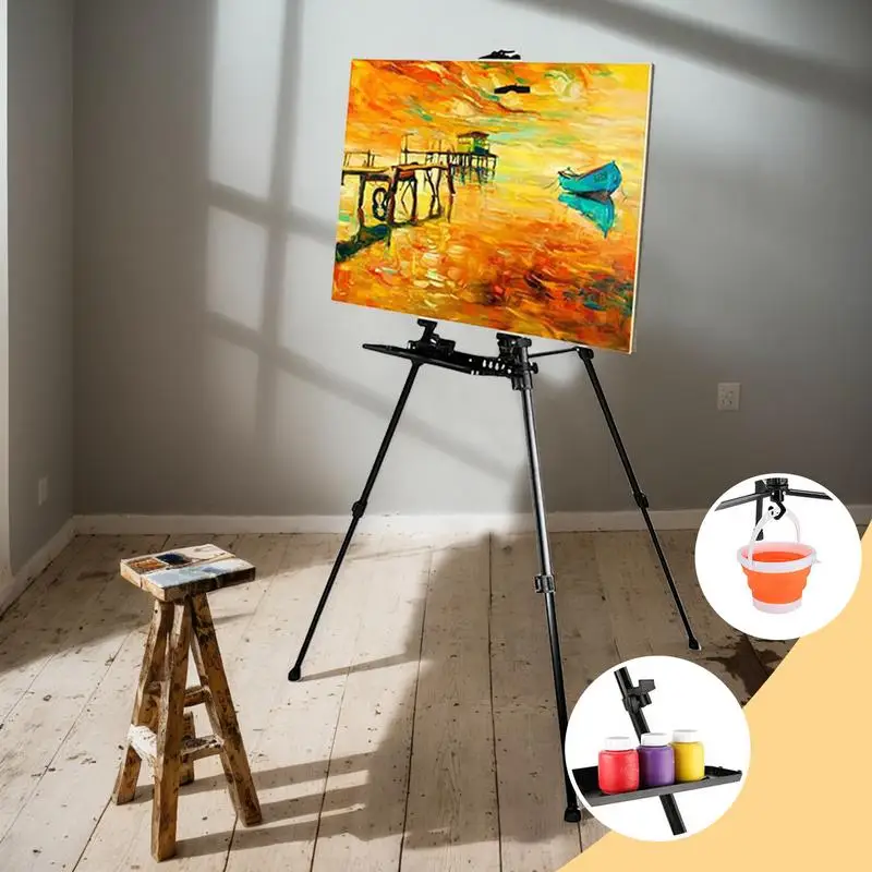 

Easel Stand For Painting Tripod Adjustable Portable Easels For Display Foldable Canvas Rack Display Holder With Paint Tray For