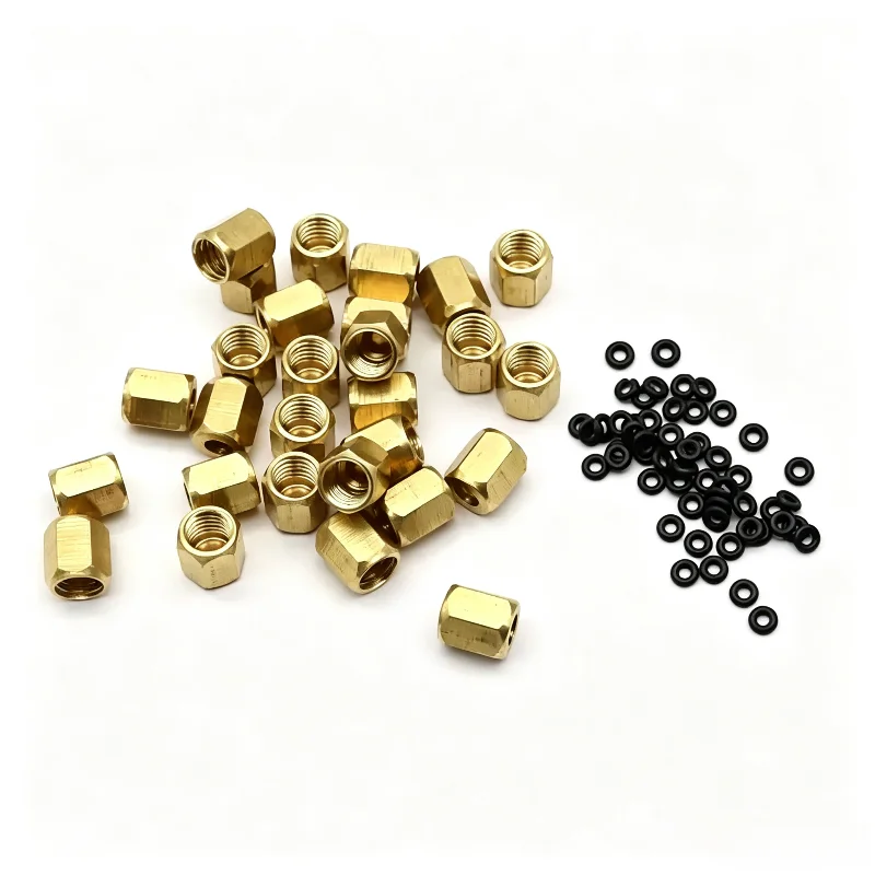 20PCS Ink Pipe Screw Joint, Ink Damper Copper Lock Nut Ink Tube Fixed Connector for Eco Solvent UV Printer Replacement Parts