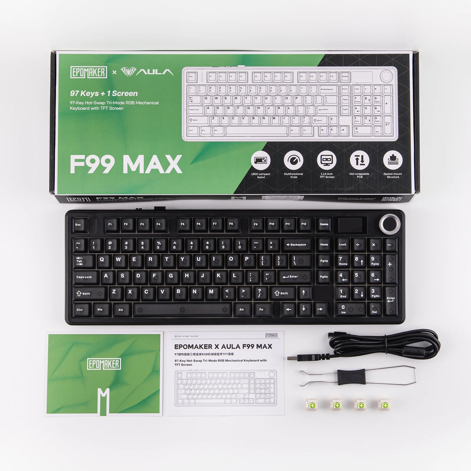 EPOMAKER × AULA F99 MAX メカニカルキーボード 96% ANSI US