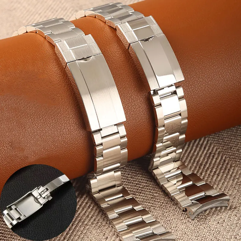 20mm 21mm Strap For Rolex Submariner Daytona Sup Gmt Traditional Watch Bracelet Metal Oyster Bracelet 904L Watchband NH34 NH35