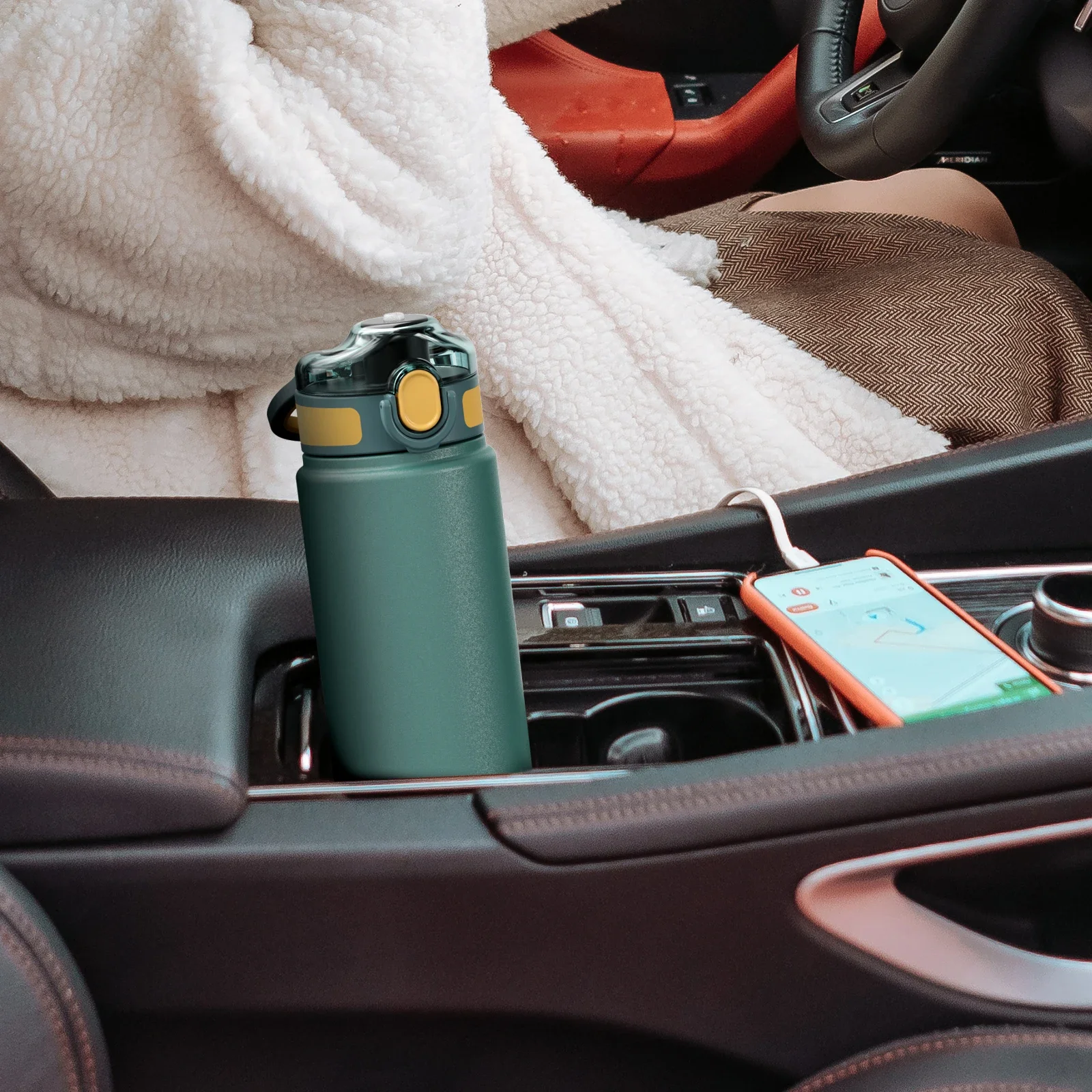 Keep Cold and warm  Bottle with Straw 720ml Stainless Steel Thermal Cup Car Insulated Flask Water Tumbler for Outdoor Sports