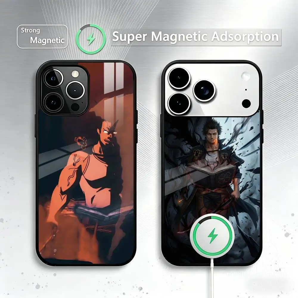 

Black C-Clover Yami S-Sukehiro Phone Case For iPhone17,16,15,14,13,12,11 Plus,Pro Compatible with magnetic wireless charging