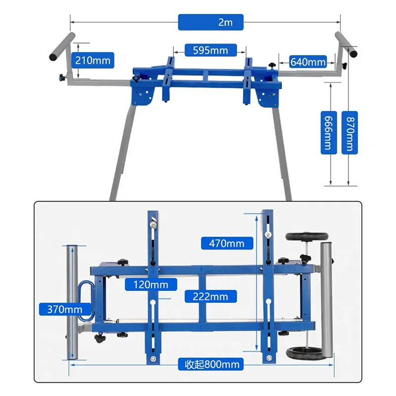 Soporte de máquina de corte multifuncional para carpintería, banco de trabajo de sierra de inglete de aluminio, soporte plegable portátil sin ruedas