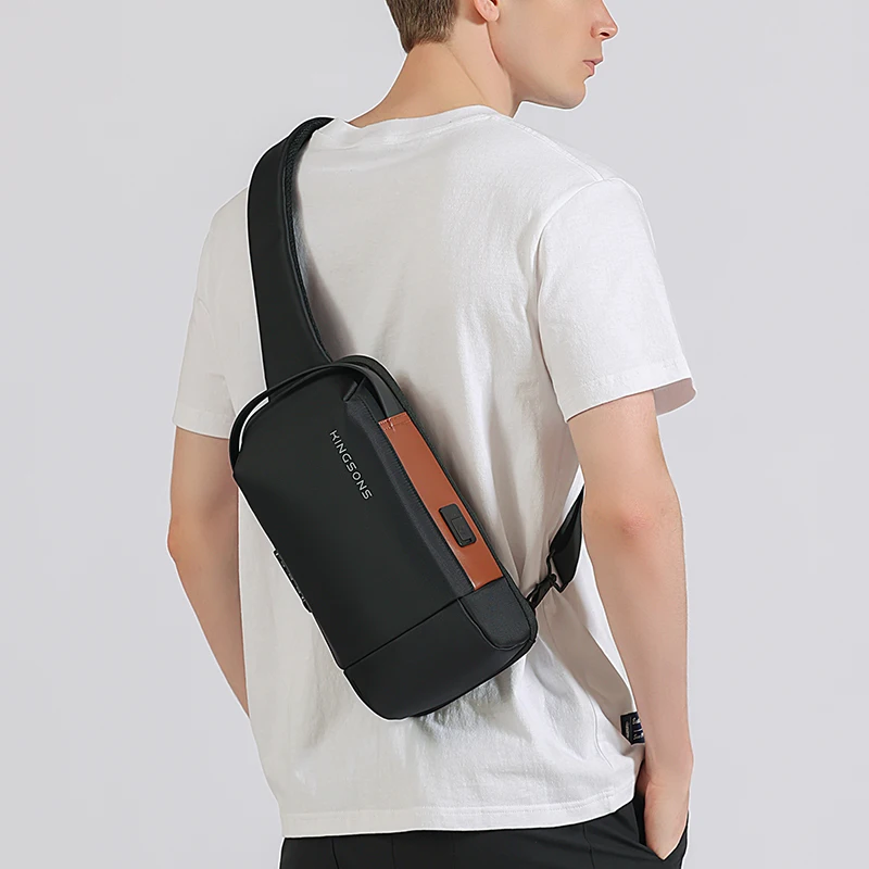 

Kingsons Multifunctional Anti-theft Men Sling Backpack&Handbag&Shoulder Bag&Crossbody Bag 9.7 inch iPad Bag USB Charging Port