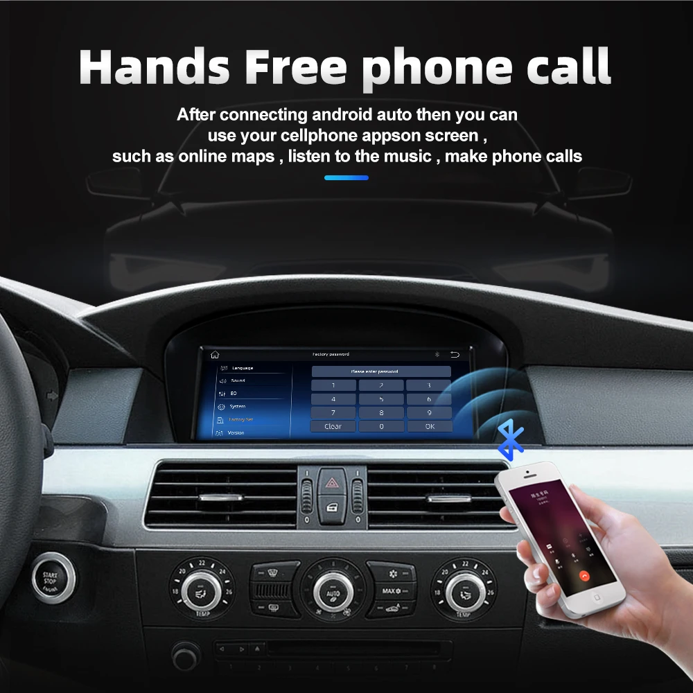 

8,8-дюймовый автомобильный радиоприемник Linux System Carplay Экран WIFI BT GPS Мультимедиа для BMW E60 E90 2005-2012