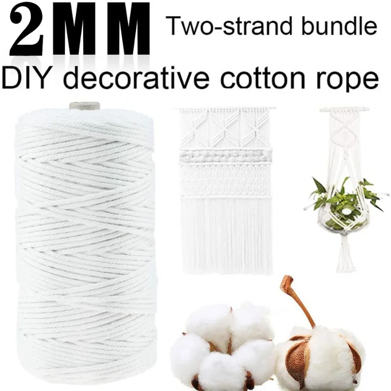 1Roll Of 100m Width 2mm Two Strands Macrame Cord Rope String DIY Sewing Wedding Decor Rope Ribbon Craft Accessories