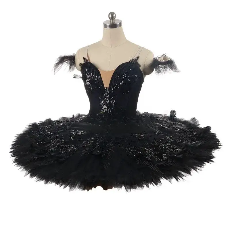 Professional Swan Lake Ballet competition tutu dress Black Swan performance dress tailored