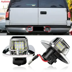 LED License Number Plate Light Lamp Assembly For Chevy C/K1500 2500 35001988-1999 Black Housing 6000K White Pickup Truck 2Pack