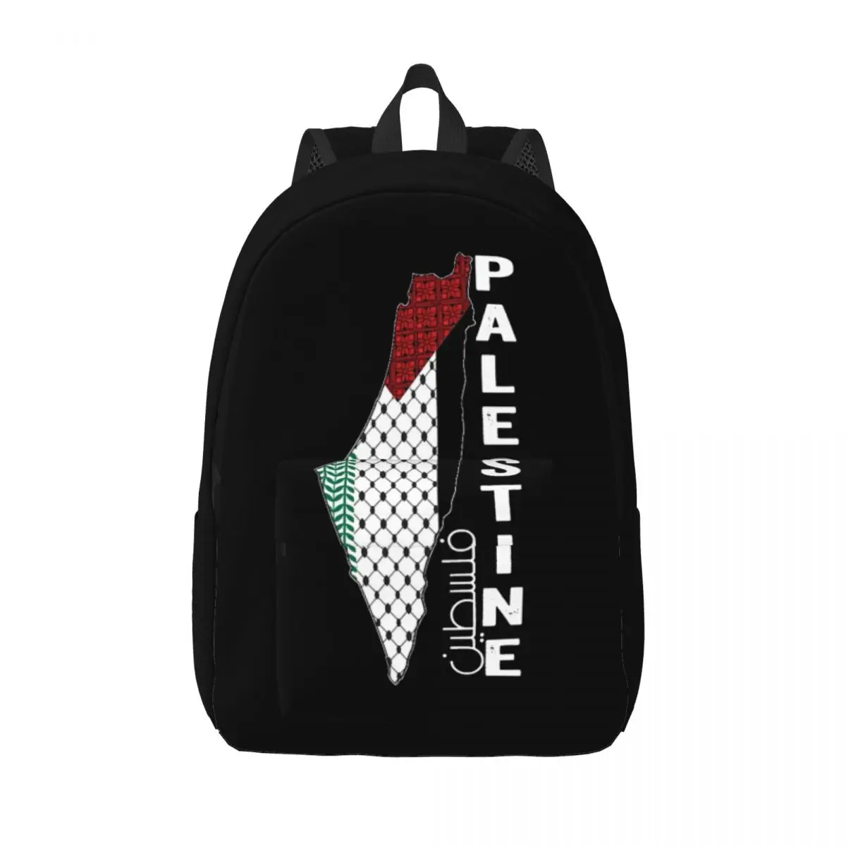 Palestine Palestinian Map Keffiyeh Thobe Backpack for Men Women Cool Student Hiking Travel Daypack Arabic Laptop Canvas Bags