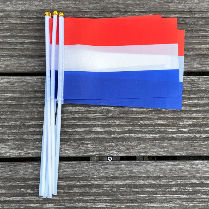 xvggdg    100pcs  14 * 21cm    netherlands hand  flag   netherlands Hand Waving National Flag