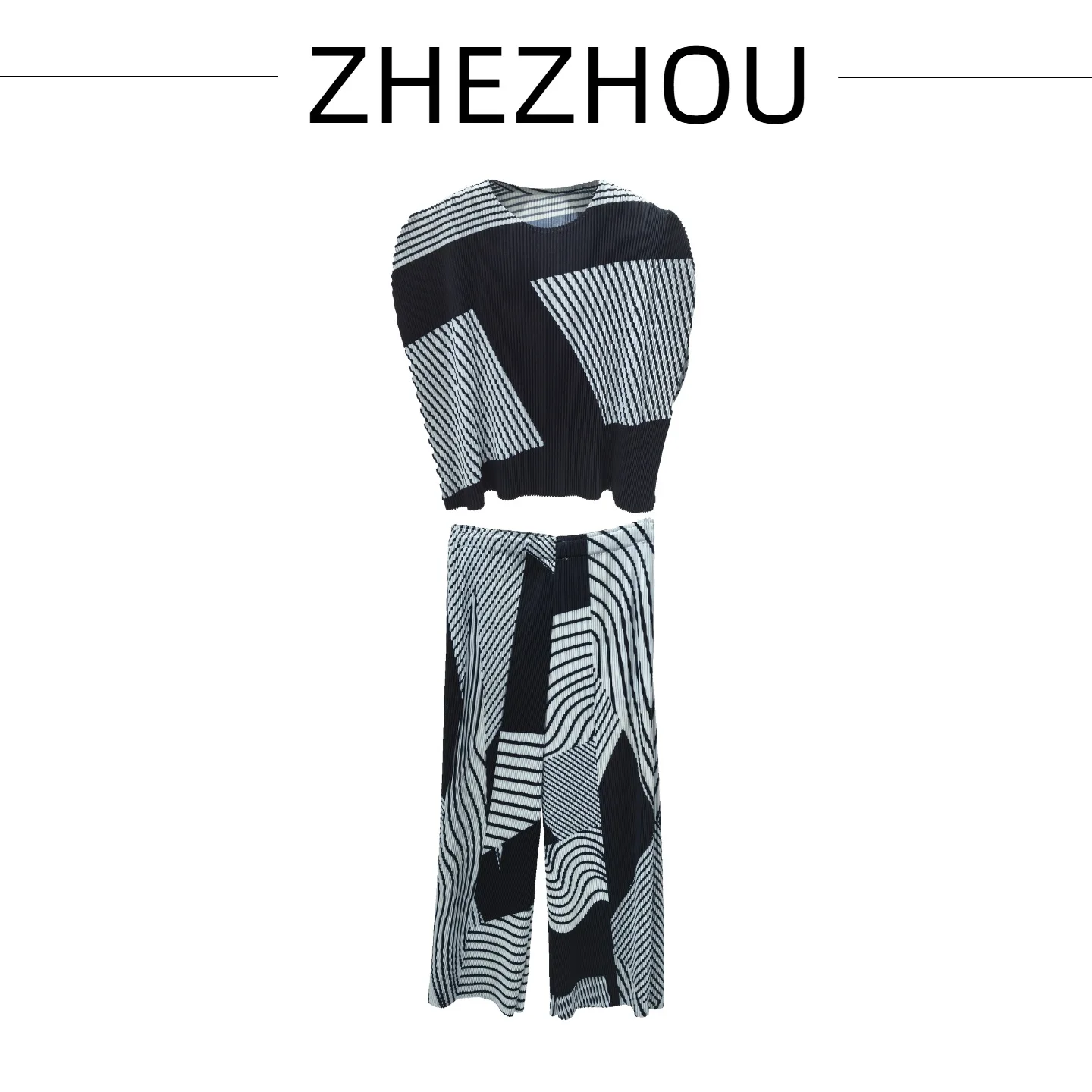 Miyake plissado 2025 nova primavera e outono terno feminino solto moda plissado commuter casual apple camisa de duas peças grosso plissado