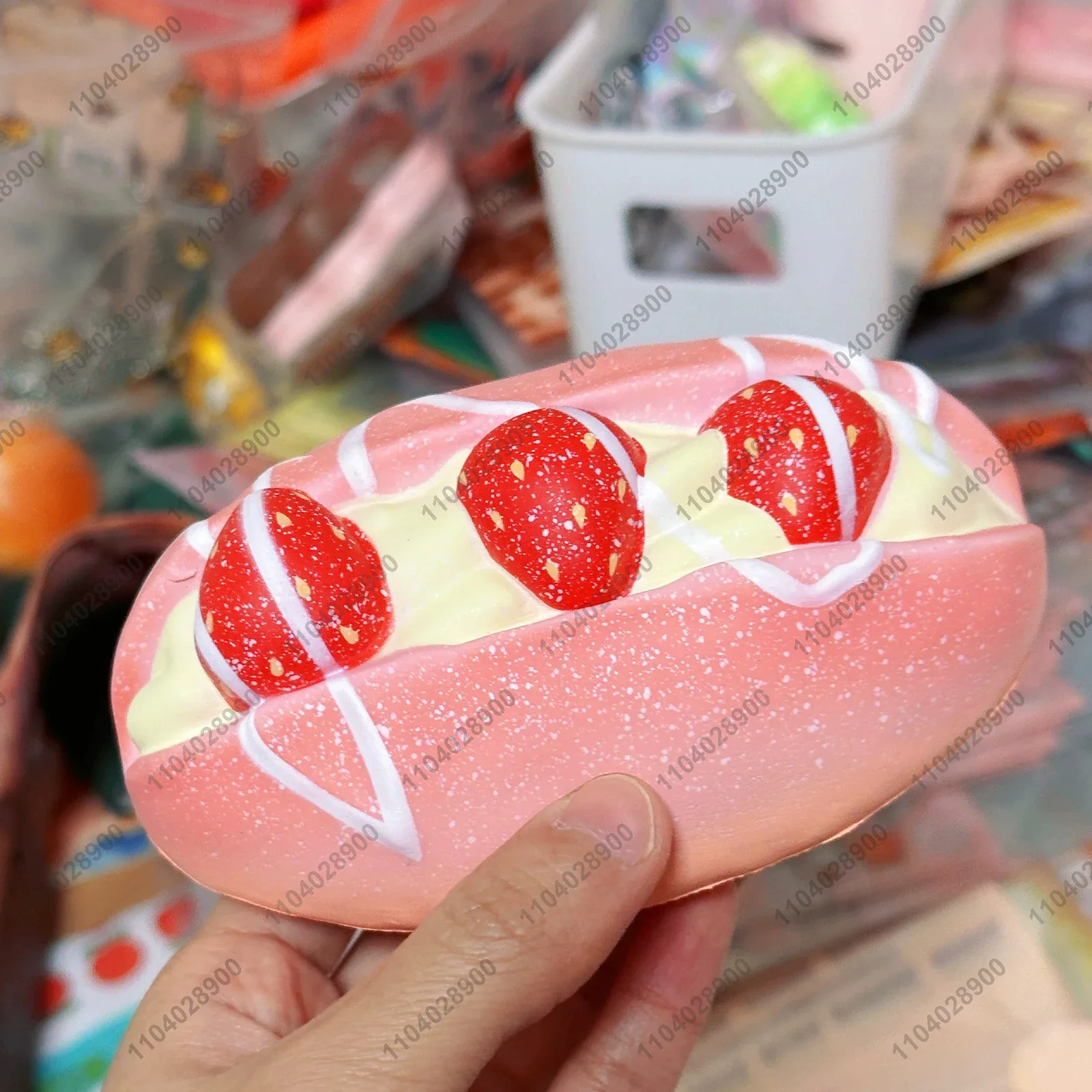 Strawberry Cream Baguette Squishy Slow Rising Squeeze Toy Strawberry Bread Anti Stress Release Hand Relax Gift Toy