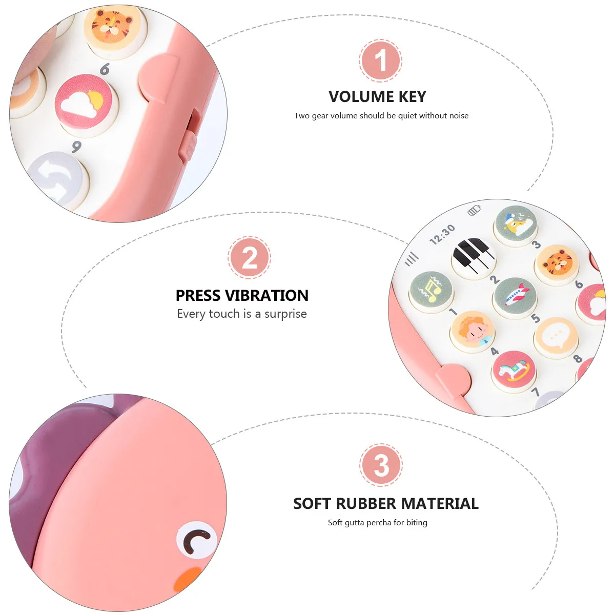 

1 шт. Имитация мобильного телефона, развивающая двуязычная игрушка для раннего развития, жевательный вибрирующий мультяшный телефон, подарок для детей, развивающий игрушки для малышей