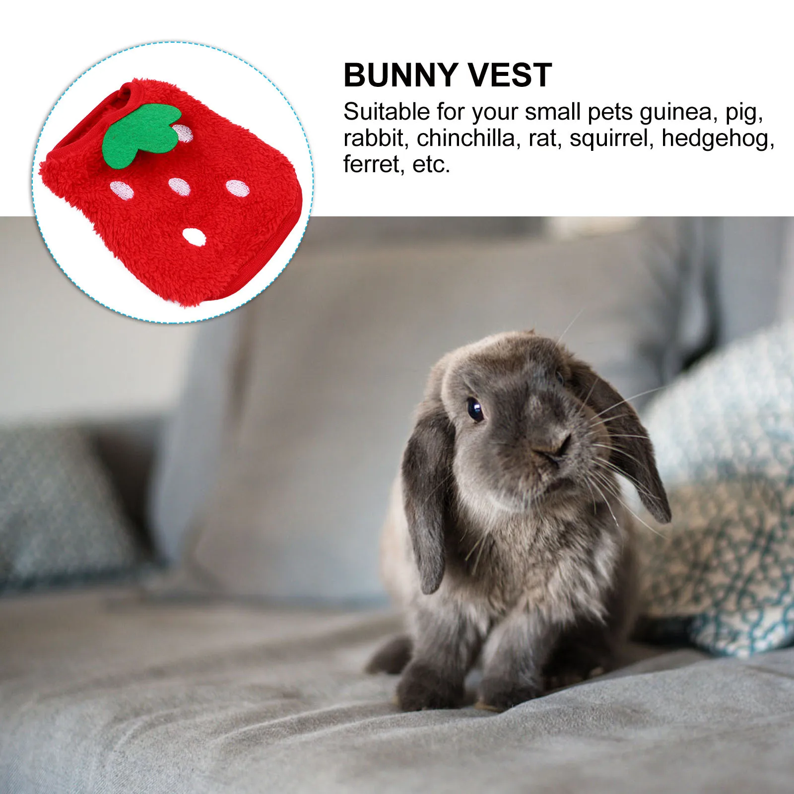 

Lightweight Warm Fleece Pet Costume for Small Animals Bunny Guinea Pig Rabbit Chinchilla Squirrel Rat Ferret Stylish Design