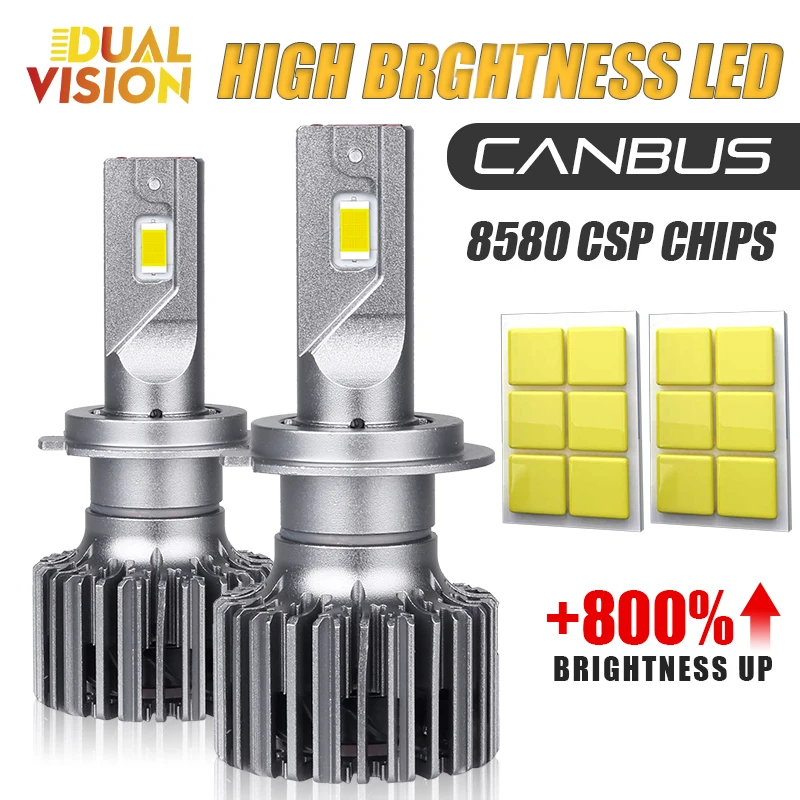 

H7 LED Headlight Bulbs Canbus Car Lights H1 HB3 9005 H8 H11 HB4 9006 Auto Fog Light 6000K Cold White 8580 CSP Lamp 2Pcs