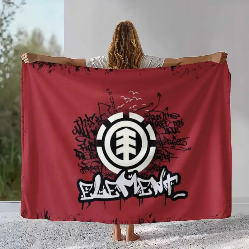 Boardsport Logo E-Element Skateboards Soft Flannel Throw Blanket,Cozy Blanket for Bed,Sofa,Living Room,Picnic,Camping,Home Decor