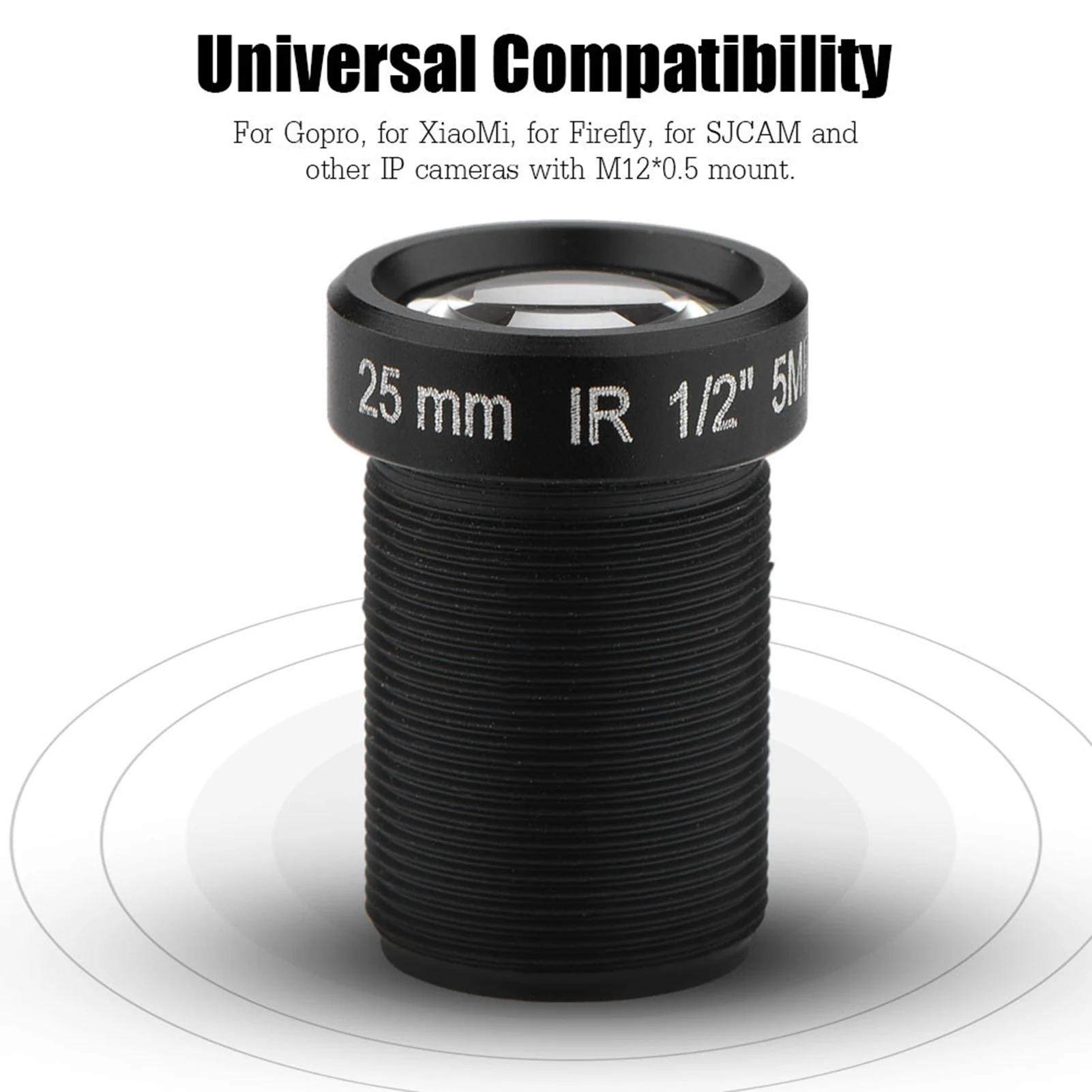 

Объектив экшн-камеры 25 мм Объектив камеры видеонаблюдения Супер прозрачный 5 миллионов пикселей 1/2 ''объектив камеры безопасности для камеры Wi-Fi Объектив ИК-платы