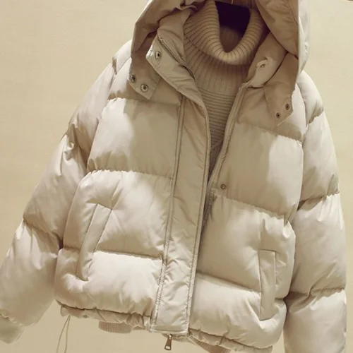 두꺼운 면 재킷 여성용 루즈핏 두꺼운 여성용 짧은 키 면 재킷 코트 외투 두꺼운 여성용 루즈핏 짧은 키 면 재킷