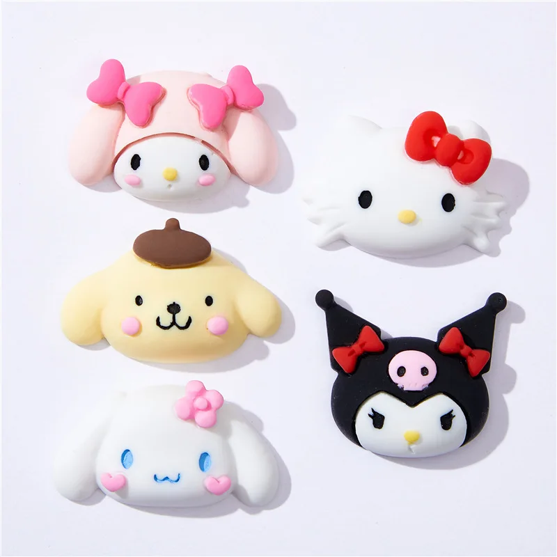 5pcs Cartoon Melody hello kitty sanrio accessories DIY resin flatback cabochons crafts charms for scrapbooking embellishments