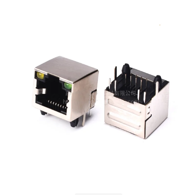 50pcs RJ45 PCB Mount Jack socket network interface cable Connector with LED